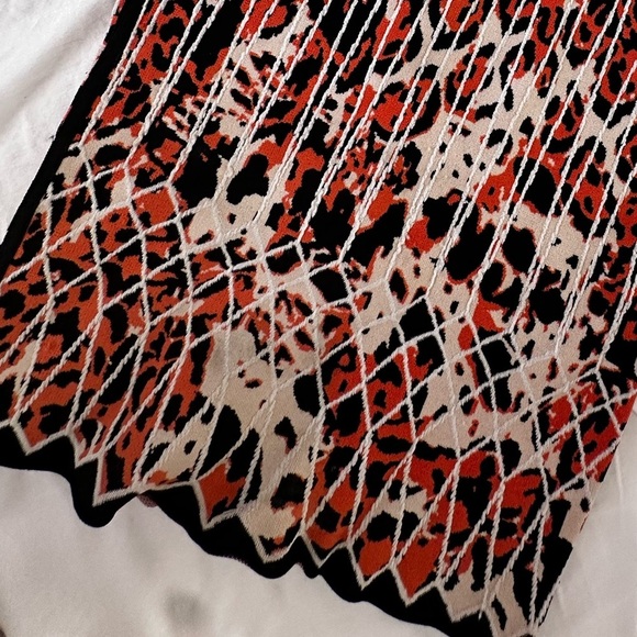 Herve Leger vintage dress Sleeveless Scoop Neck Midi size small leopard print - Picture 8 of 8